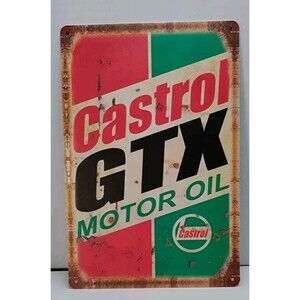 Tin Sign-Castrol GTX Motor Oil- Reproduction- Retro- Vintage Style